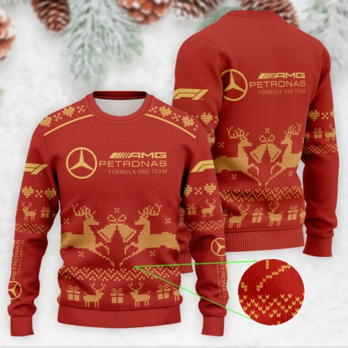 Festive Christmas Mercedes Formula 1 Ugly Sweater - MUS5