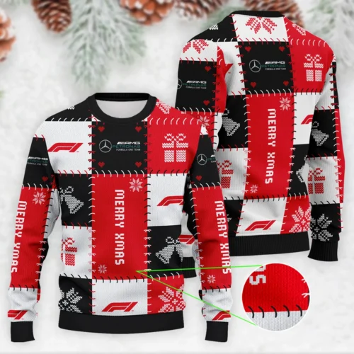 Christmas Pattern Mercedes Formula 1 Ugly Sweater - MUS24