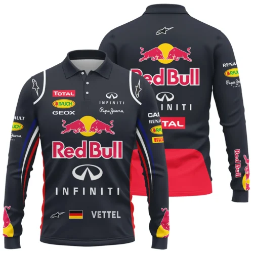 2012 Sebastian Vettel Racing Suit Red Bull Racing F1 Long Polo Shirt - RBP08