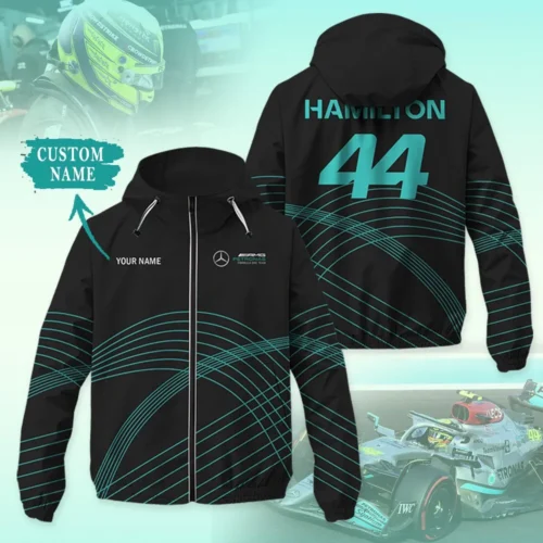 Premium Customized Men's Windbreaker Jacket MERCEDES - MWJ05