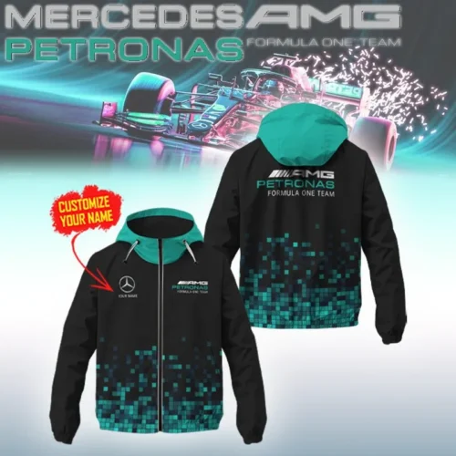 Premium Customized Men's Windbreaker Jacket MERCEDES - MWJ04
