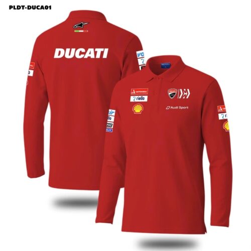 DUCATI High Quality Men's Racing Long Sleeve Polo - RLS09