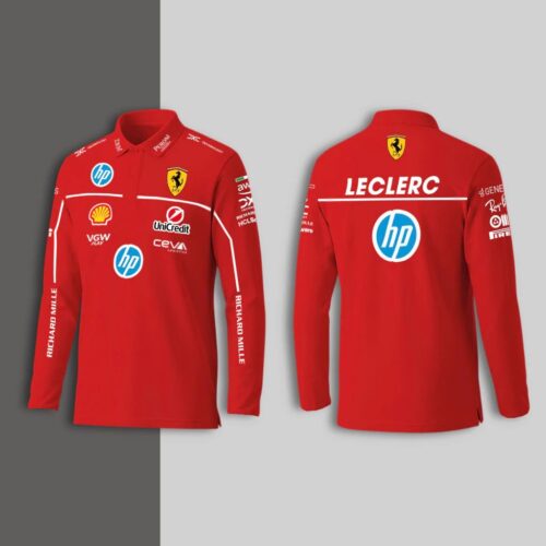 FERRARI High Quality Men's Racing Long Sleeve Polo - RLS17