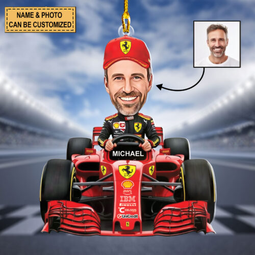 Personalized Face Photo Acrylic Ornament Gift For Ferrari F1 Team Fans - FFT01